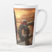 Schipperke Dog Rustic Winter Sunset Milchtasse (Rechts)