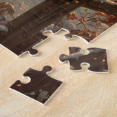 Schipperke Dog Rustic Winter Sunset Puzzle (Seite)