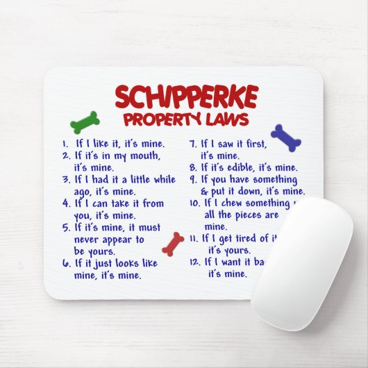 SCHIPPERKE Eigentums-Gesetze 2 Mousepad (Mit Mouse)