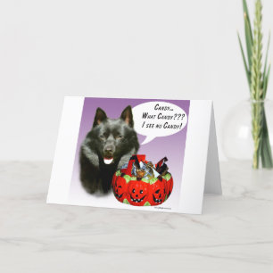 Schipperke Halloween Candy Karte