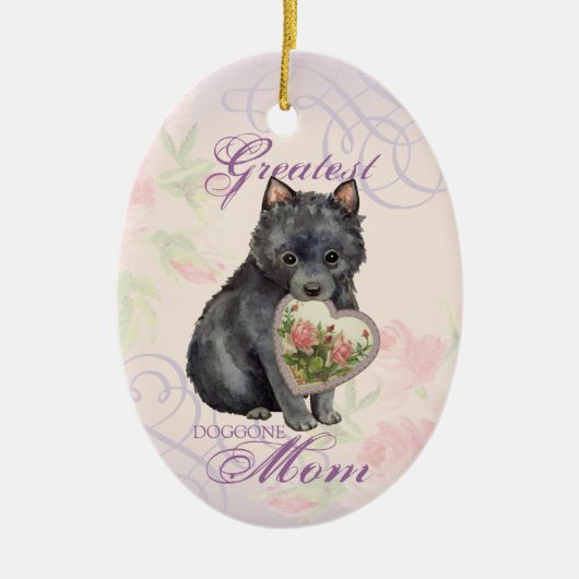 Schipperke Herzlich Mama Keramik Keramik Ornament (Vorne)