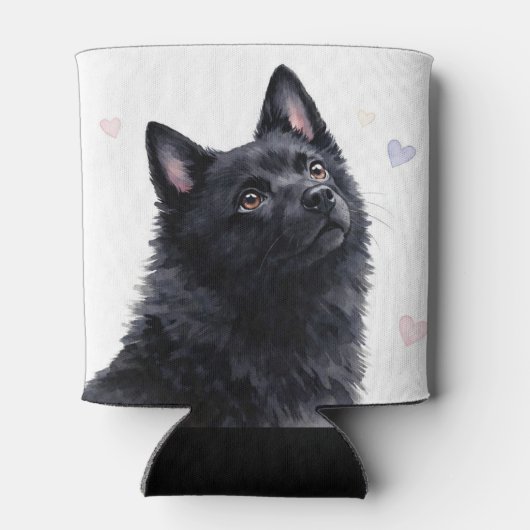 Schipperke-Hunderasse mit Herzen Dosenkühler (Rückseite)