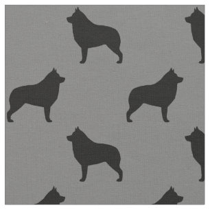 Schipperke-Hunderasse Silhouetten gemustert Stoff