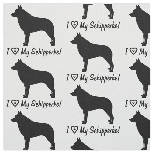Schipperke in der Silhouette Stoff (Muster)