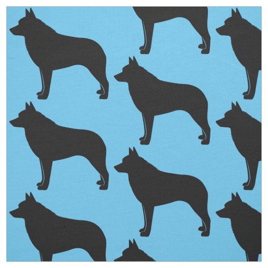 Schipperke in der Silhouette Stoff (Muster)