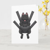 Schipperke Karte (Gelbe Blume)