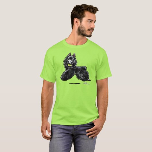 Schipperke Lasse spielen T-Shirt (Vorne ganz)