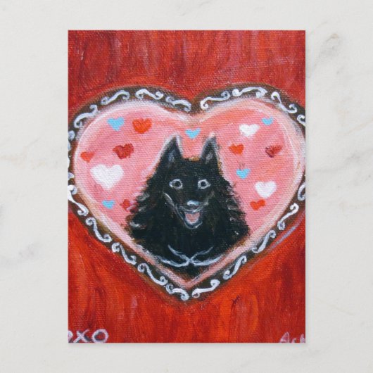 Schipperke Liebe Herz Postkarte (Vorderseite)