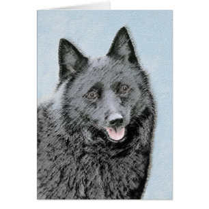 Schipperke Malerei - Niedliche Original Dog Art