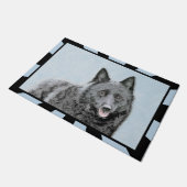 Schipperke Malerei - Niedliche Original Dog Art Fußmatte (Schrägansicht)
