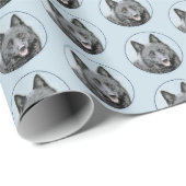 Schipperke Malerei - Niedliche Original Dog Art Geschenkpapier (Rolleneckpunkt)