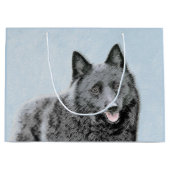 Schipperke Malerei - Niedliche Original Dog Art Große Geschenktüte (Vorderseite)
