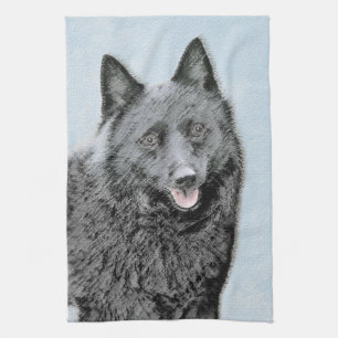 Schipperke Malerei - Niedliche Original Dog Art Handtuch