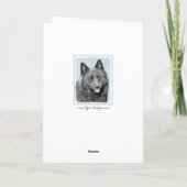 Schipperke Malerei - Niedliche Original Dog Art Karte (Rückseite)