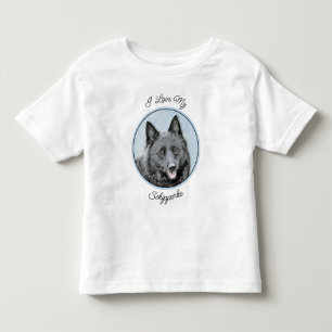 Schipperke Malerei - Niedliche Original Dog Art Kleinkind T-shirt