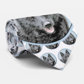 Schipperke Malerei - Niedliche Original Dog Art Krawatte (Gerollt)