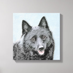 Schipperke Malerei - Niedliche Original Dog Art Leinwanddruck