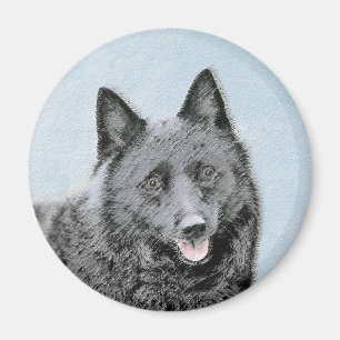 Schipperke Malerei - Niedliche Original Dog Art Magnet