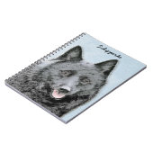 Schipperke Malerei - Niedliche Original Dog Art Notizblock (Linke Seite)