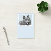 Schipperke Malerei - Niedliche Original Dog Art Post-it Klebezettel (Büro)