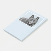 Schipperke Malerei - Niedliche Original Dog Art Post-it Klebezettel (angewinkelt)