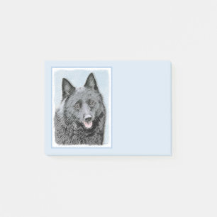 Schipperke Malerei - Niedliche Original Dog Art Post-it Klebezettel