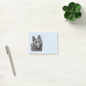 Schipperke Malerei - Niedliche Original Dog Art Post-it Klebezettel (Büro)