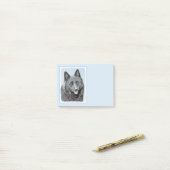 Schipperke Malerei - Niedliche Original Dog Art Post-it Klebezettel (Auf Schreibtisch)