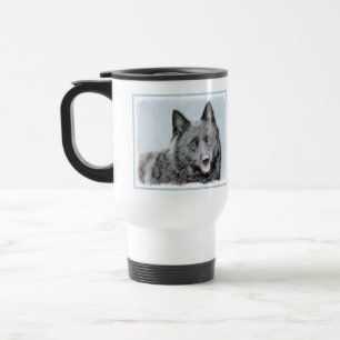 Schipperke Malerei - Niedliche Original Dog Art Reisebecher