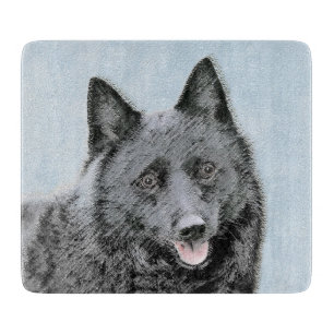 Schipperke Malerei - Niedliche Original Dog Art Schneidebrett