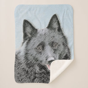 Schipperke Malerei - Niedliche Original Dog Art Sherpadecke