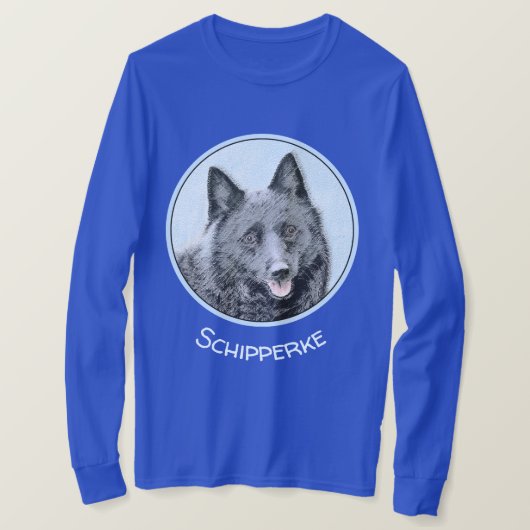 Schipperke Malerei - Niedliche Original Dog Art T-Shirt (Design vorne)