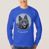 Schipperke Malerei - Niedliche Original Dog Art T-Shirt (Vorderseite)
