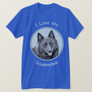 Schipperke Malerei - Niedliche Original Dog Art T-Shirt