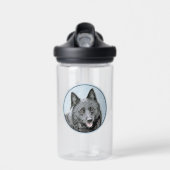 Schipperke Malerei - Niedliche Original Dog Art Trinkflasche (Vorne)
