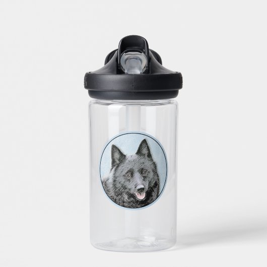 Schipperke Malerei - Niedliche Original Dog Art Trinkflasche (Vorne)