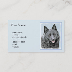 Schipperke Malerei - Niedliche Original Dog Art Visitenkarte
