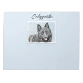 Schipperke-Malerei - Niedlicher Original Hundekuns Notizblock (Vorderseite)