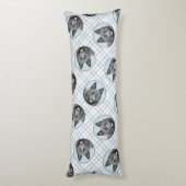 Schipperke Malerei Schwarzer Niedlicher Hund Kunst Seitenschläferkissen (Rückseite (Vertikal))