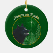 Schipperke Peace Keramik Ornament (Hinten)