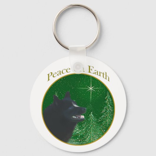 Schipperke Peace Schlüsselanhänger (Vorderseite)