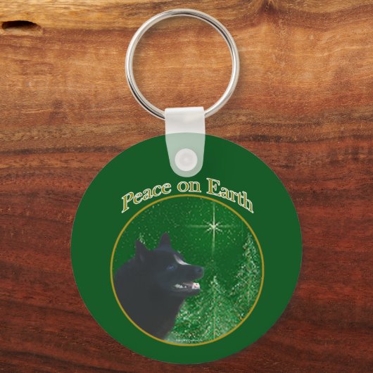 Schipperke Peace Schlüsselanhänger (Vorderseite)