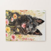 Schipperke Puzzle – Wasserfarben-Puzzle für Hunde- (Horizontal)