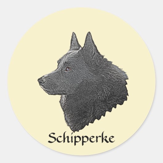 Schipperke Runder Aufkleber (Vorderseite)