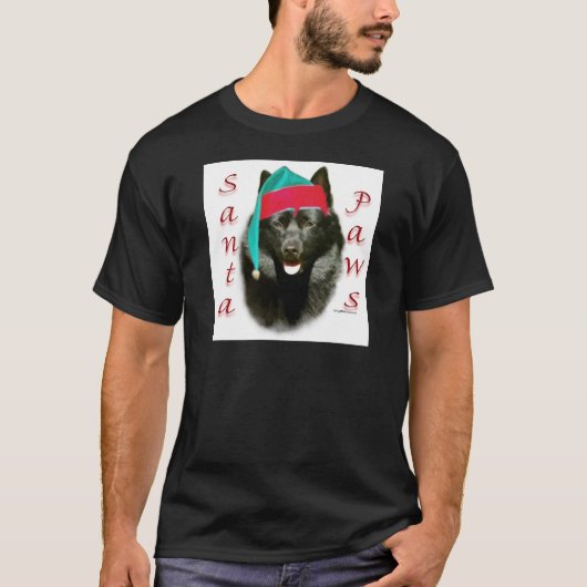 Schipperke Santa Paws T-Shirt (Vorderseite)