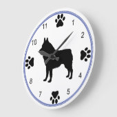 Schipperke Silhouette Große Wanduhr (Winkel)
