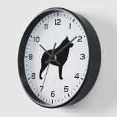 Schipperke Silhouette mit Nummern und Minuten Uhr (Winkel)