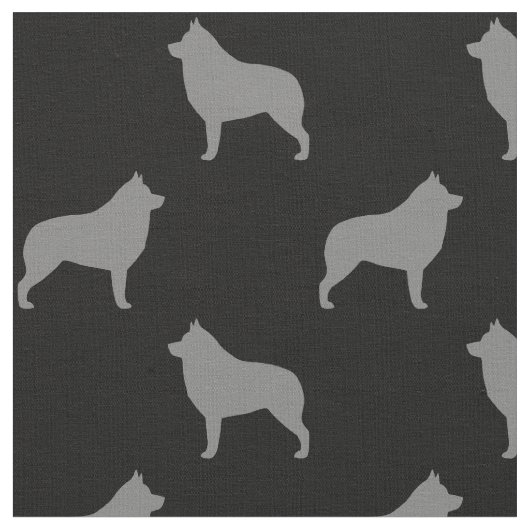 Schipperke-Silhouette-Muster Stoff (Nahaufnahme)