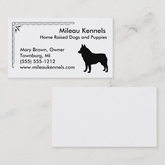 Schipperke Silhouette Visitenkarte (Vorne/Hinten)