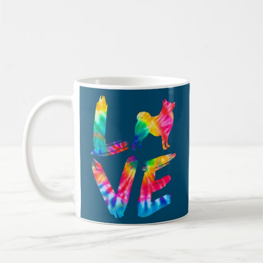 Schipperke Tie Dye Love Dog Mom Dad  Kaffeetasse (Links)